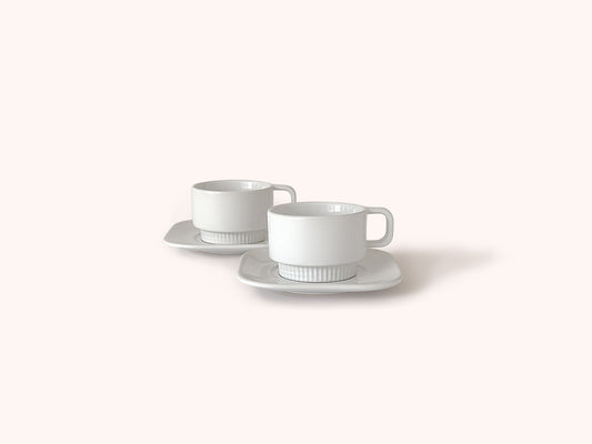 Linea Cappuccino Cup & Saucer · 170ml · White · [Set of 2]