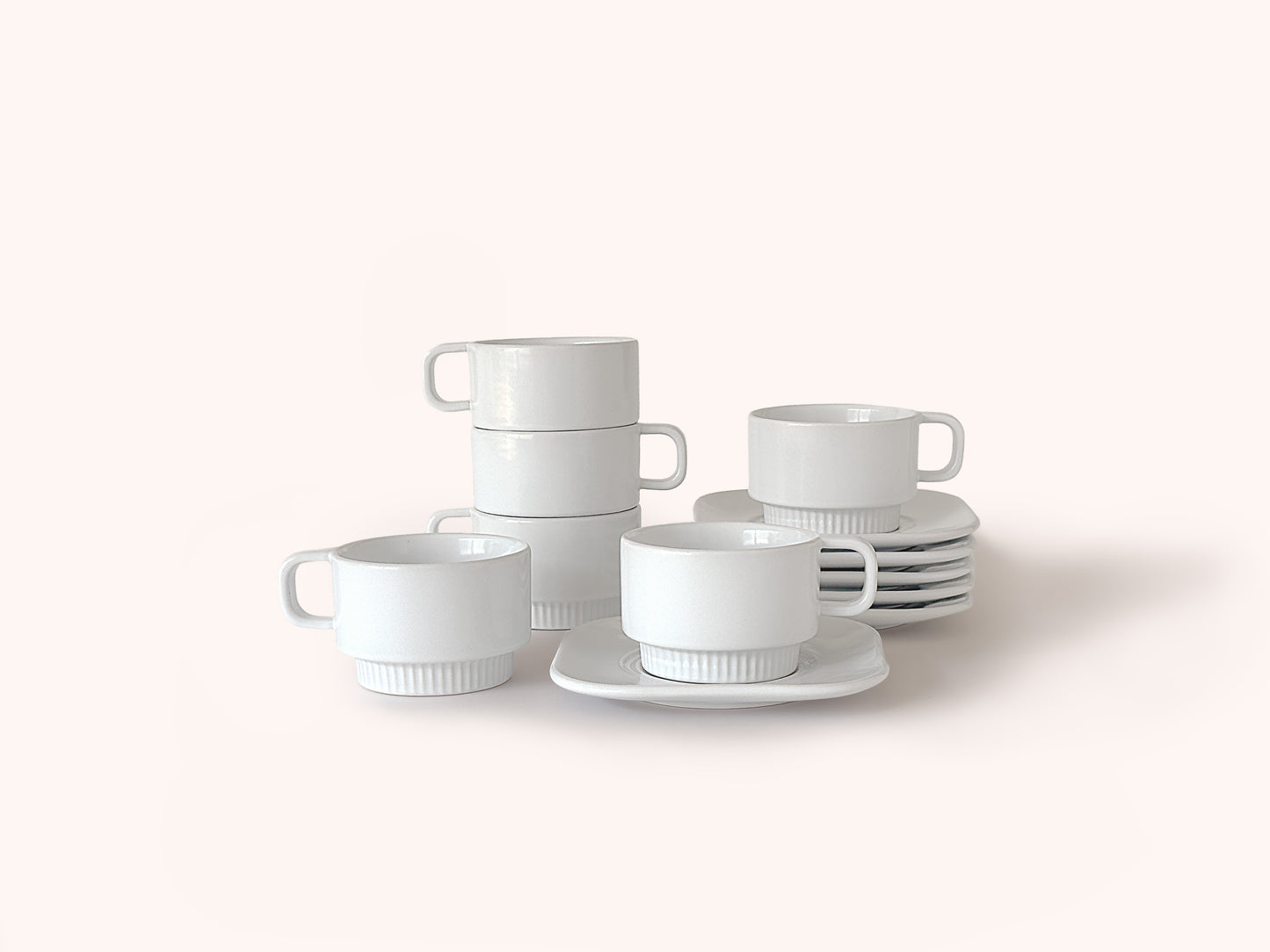 Linea Cappuccino Cup & Saucer · 170ml · Almond · [Set of 6]