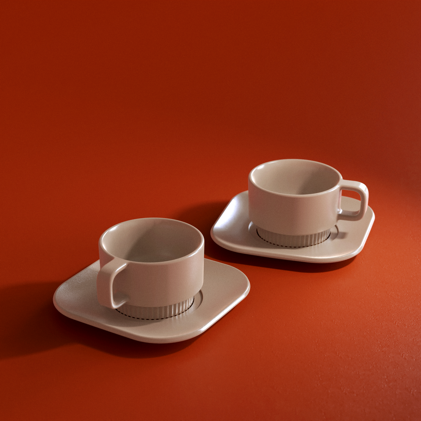 Small Cappuccino Cup with Saucer - 170ml (5.7oz) Set of 2