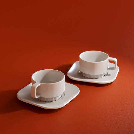 Small Cappuccino Cup with Saucer - 170ml (5.7oz) Set of 2