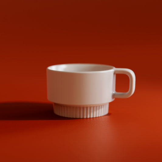 Small Cappucino Cup 170ml (5.7oz), front view, white