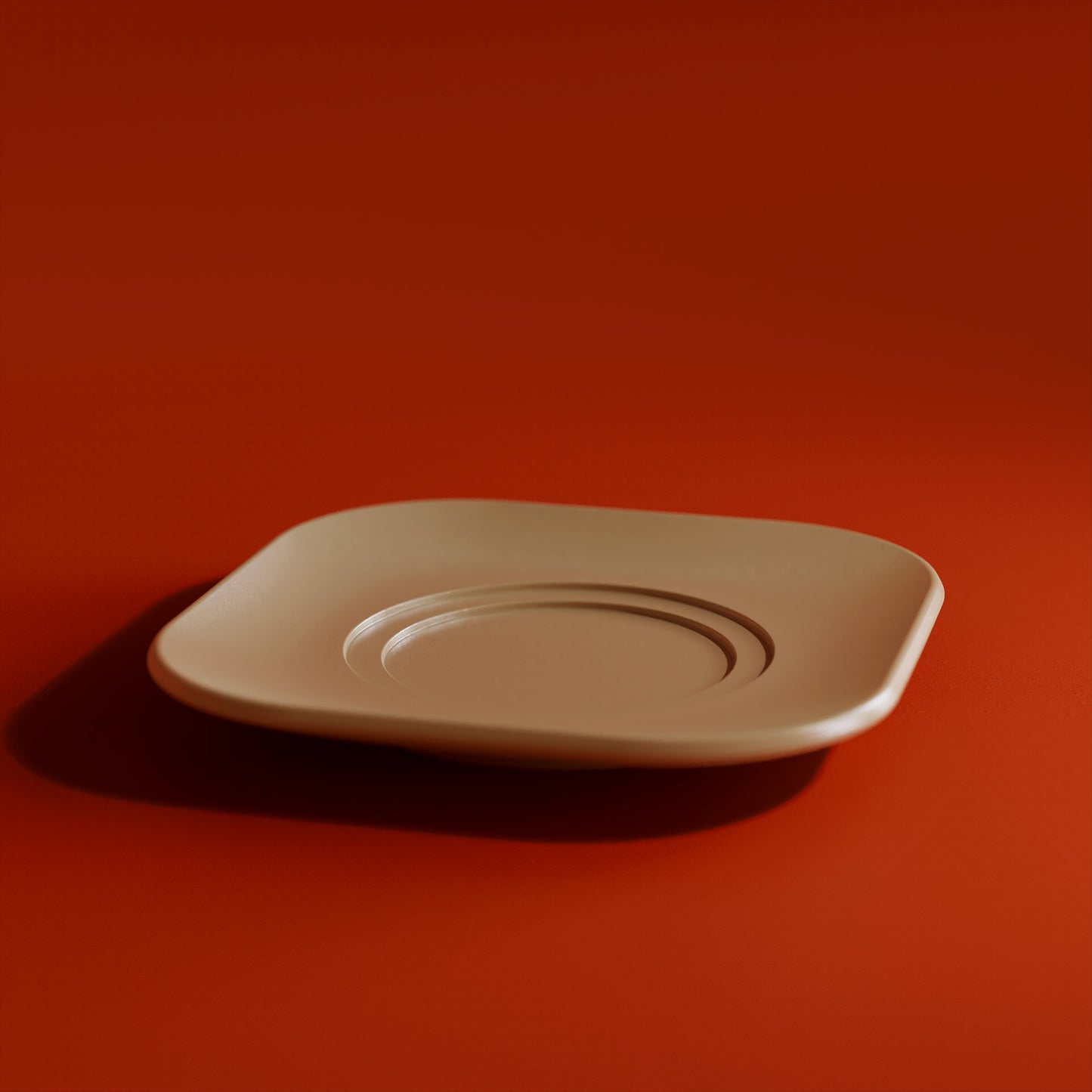 Large Saucer, front view, almond